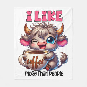 I Like Coffee More Than People Fleece Blanket