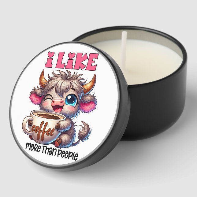 I Like Coffee More Than People  Mini Candle Favors (Corner)