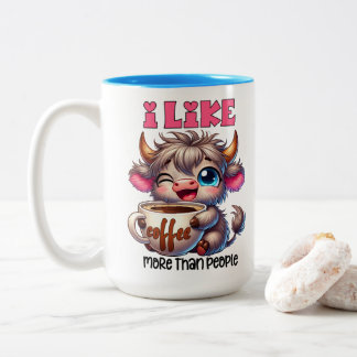 I Like Coffee More Than People Two-Tone Coffee Mug