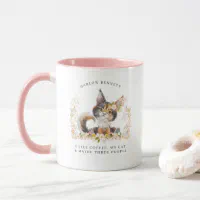 I Like Coffee, My Cat & 3 People, Monogram Mug