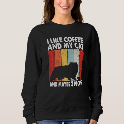 I Like Coffee My Cat Maybe 3 People Vintage Himala Sweatshirt