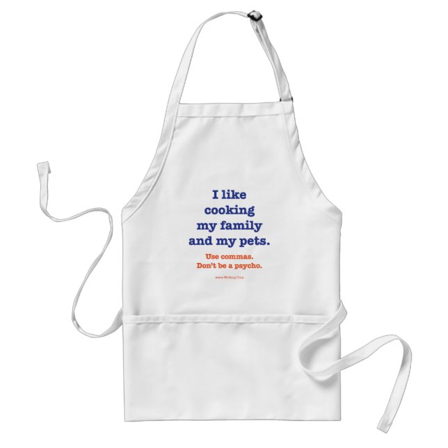 I Like Cooking My Family and My Pets (Apron) Adult Apron (Front)