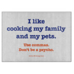 I Like Cooking My Family And My Pets. Cutting Board at Zazzle