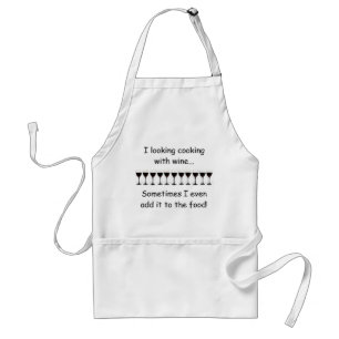 I like Cooking with Wine Adult Apron