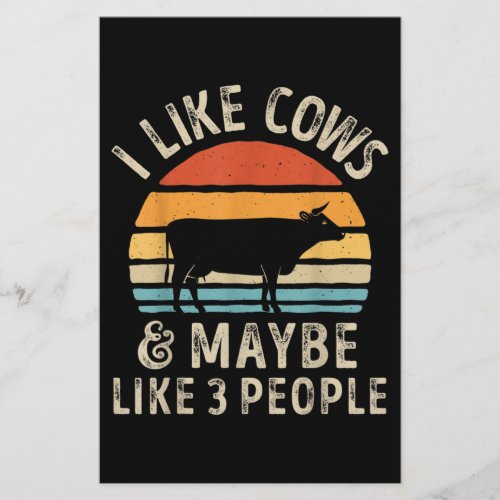 I Like Cows And Maybe Like 3 People Cow Farm Stationery