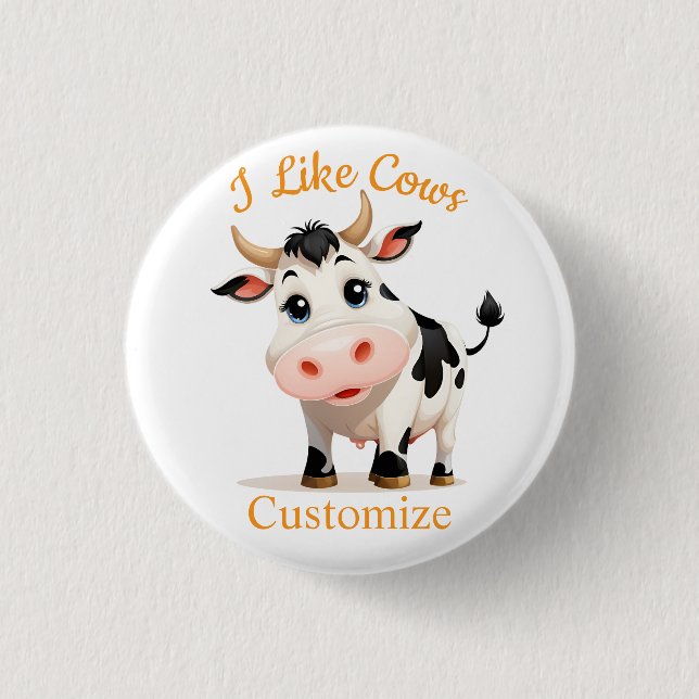I Like Cows Art Thunder_Cove Button (Front)