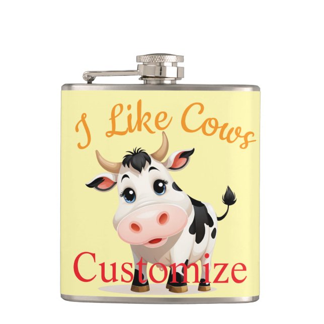 I Like Cows Art Thunder_Cove Flask (Front)