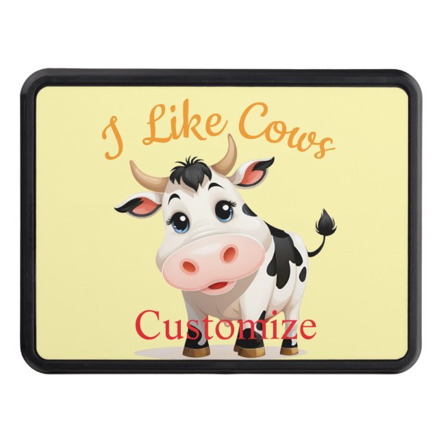I Like Cows Art Thunder_Cove Hitch Cover (Front)