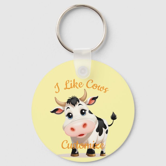 I Like Cows Art Thunder_Cove Keychain (Front)