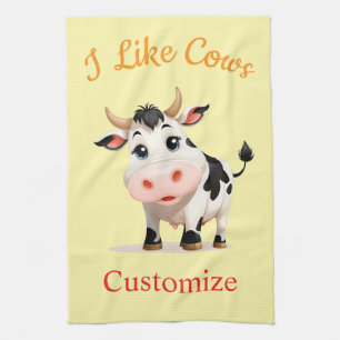 I Like Cows Art Thunder_Cove Kitchen Towel