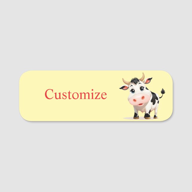 I Like Cows Art Thunder_Cove Name Tag (Front)