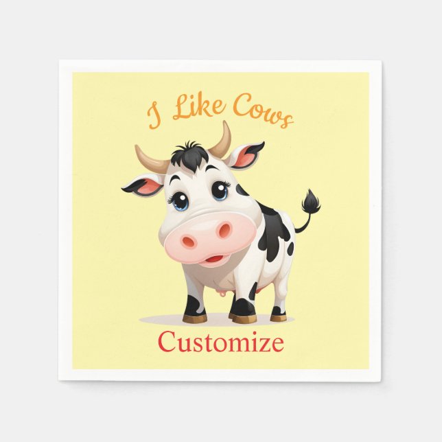 I Like Cows Art Thunder_Cove Napkins (Front)
