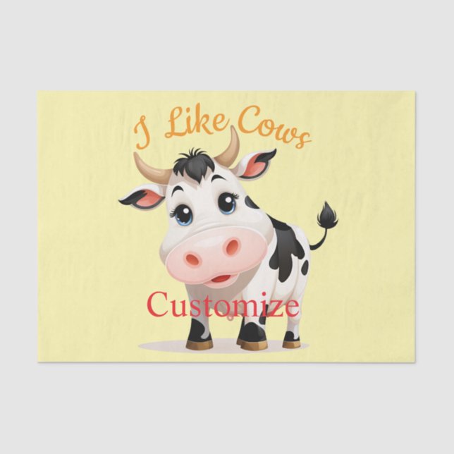 I Like Cows Art Thunder_Cove Tissue Paper (Front)