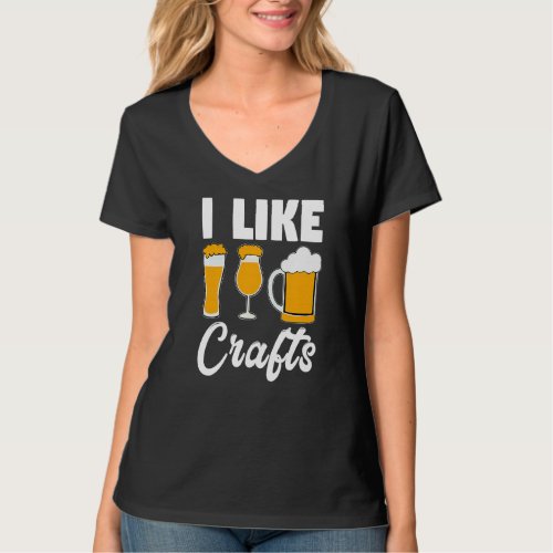 I Like Crafts Craft Beer Microbrew Hops   Dad Men T_Shirt