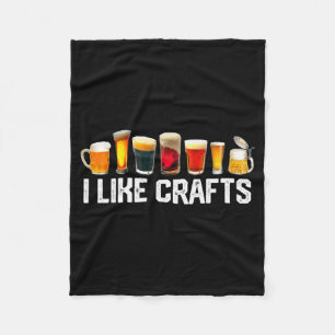 I Like Crafts Craft Beer Microbrew Hops Funny Gift Fleece Blanket