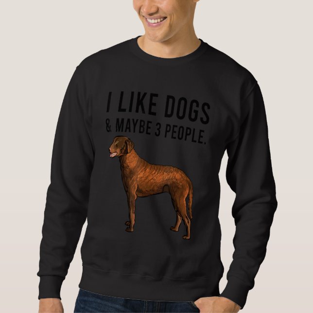 I Like Curly Coated Retriever Dogs And Maybe 3 Peo Sweatshirt (Front)
