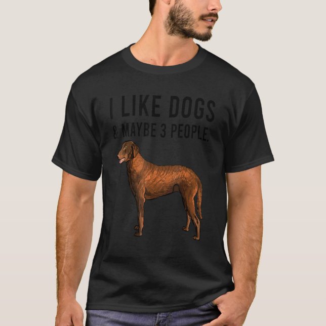 I Like Curly Coated Retriever Dogs And Maybe 3 Peo T-Shirt (Front)