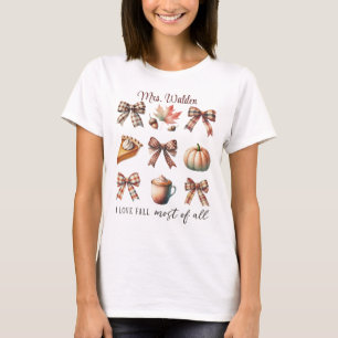 I like Fall Thanksgiving Coquette Bow Custom T-Shirt