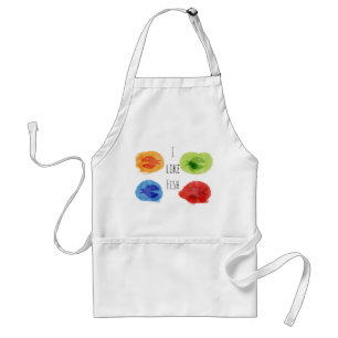 I Like Fish Watercolor Funny Fish Apron