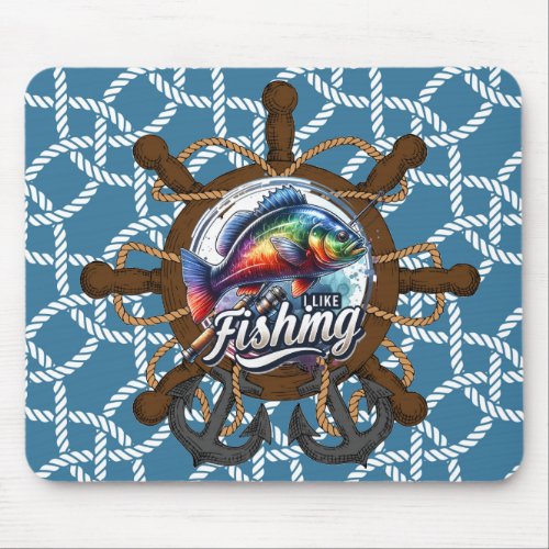 I Like Fishing With Nautical Ropes Mousepad
