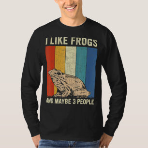 I Like Frogs And Maybe 3 People Retro Frogs T-Shirt