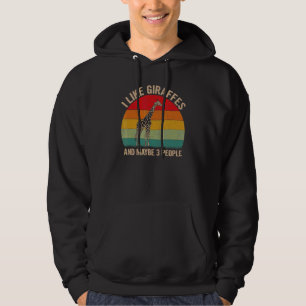 I Like Giraffes And Maybe 3 People Giraffe Graphic Hoodie