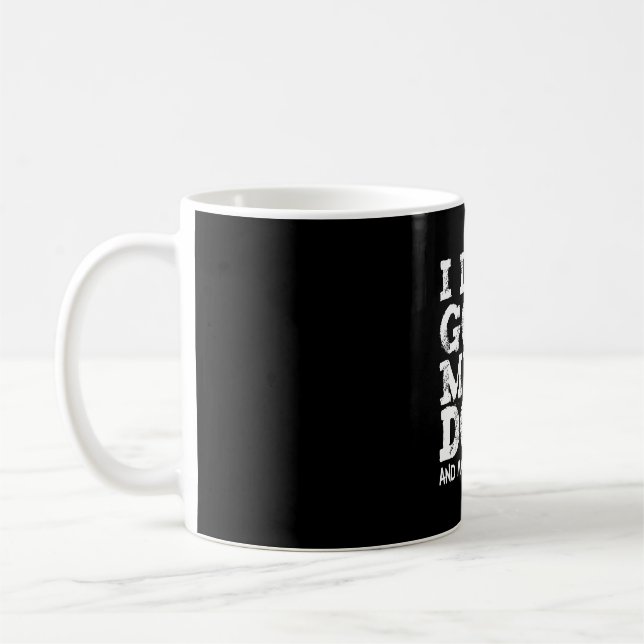 I Like Golf My Dog And Maybe 3 People Dogs Owner Coffee Mug (Left)