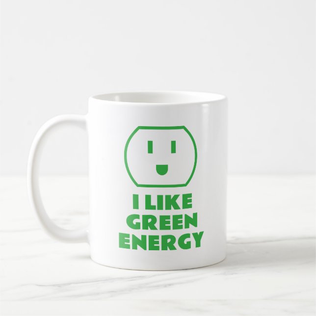 I like green energy happy wall socket coffee mug (Left)