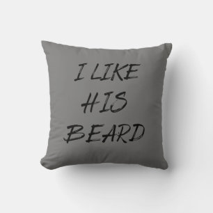 I like his beard beardedman funny throw pillow