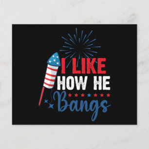 I Like How He Bangs Patriotic July 4th Couple Flyer