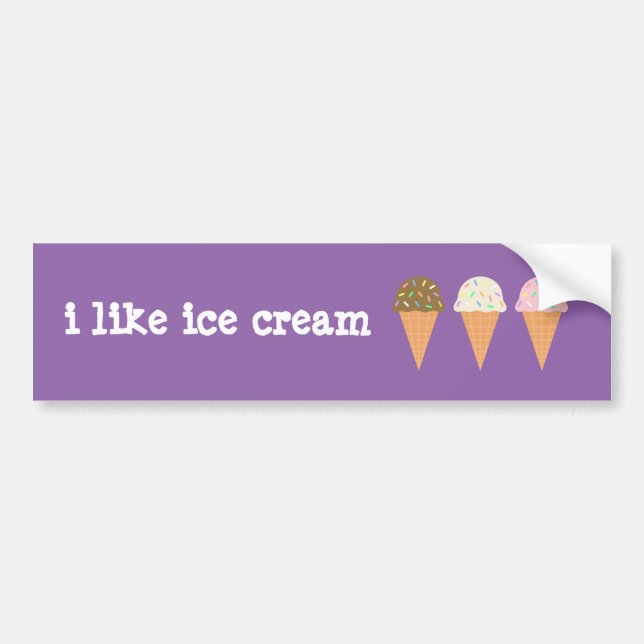 i like ice cream Bumper Sticker (Front)