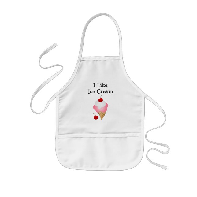 I Like Ice Cream (Girl) Kids' Apron (Front)