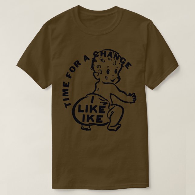 I Like Ike Dwight Eisenhower Campaign Button T-Shirt (Design Front)