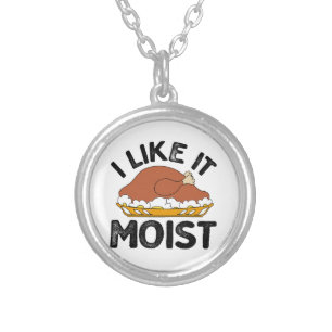 I like it moist thanksgiving silver plated necklace