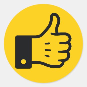 I Like It Thumb Up(yellow) Sticker by fotoplus at Zazzle