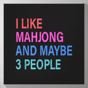 I Like Mahjong And Maybe 3 People Canvas Photo Tile