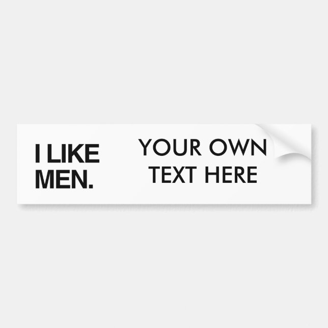 I LIKE MEN BUMPER STICKER (Front)