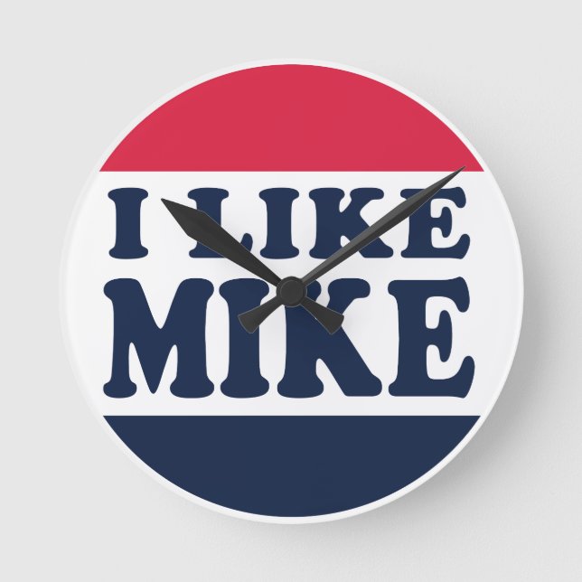 I-LIKE-MIKE-BUTTON ROUND CLOCK (Front)