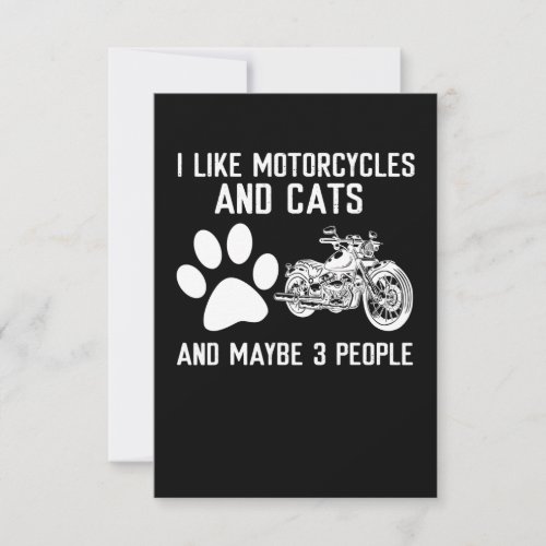 I Like Motorcycles And Cats Funny Art Gift