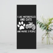I Like Motorcycles And Cats Funny Art Gift (Standing Front)