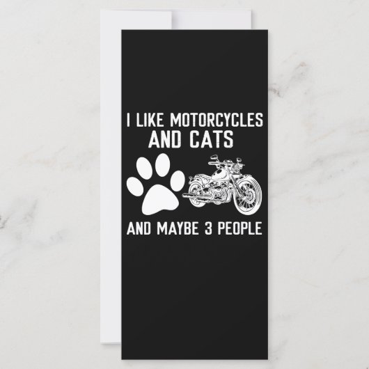 I Like Motorcycles And Cats Funny Art Gift (Front)