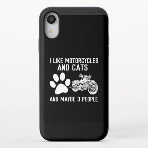 I Like Motorcycles And Cats Funny Art Gift iPhone XR Slider Case