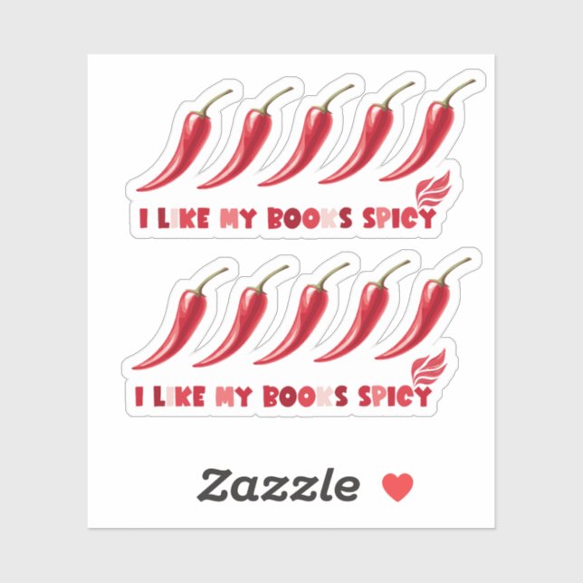 I like my books spicy book rating design sticker (Sheet)