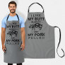 I like my butt rubbed and my pork pulled gray pig apron