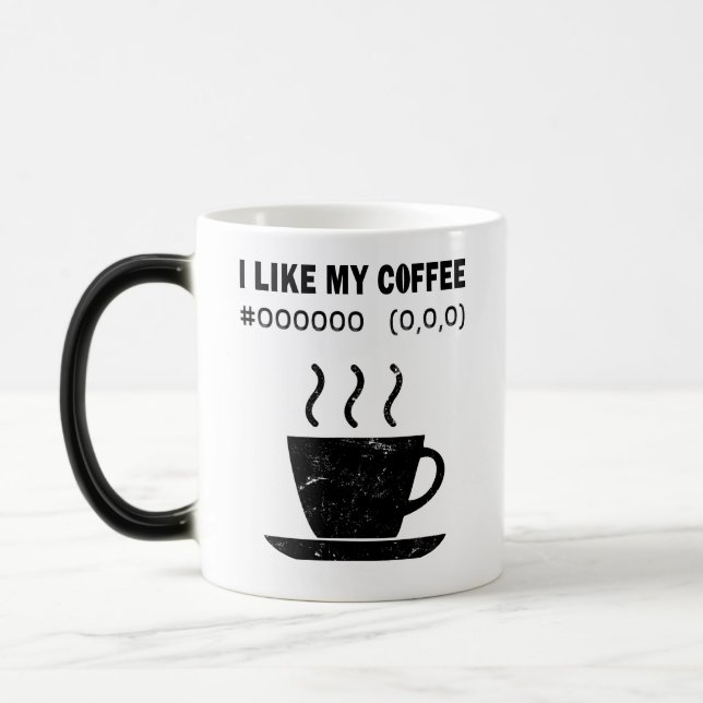 I Like My Coffee Black Funny Programmer Coder Mug (Left)