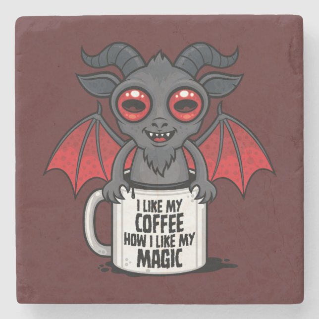 I Like My Coffee How I Like My Magic Stone Coaster (Front)