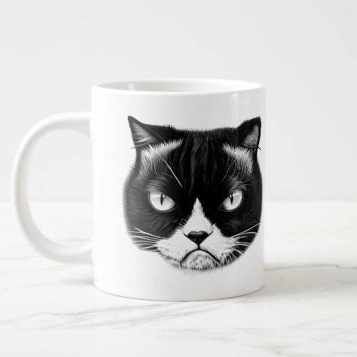 I Like My Coffee Like I Like My Humans Funny Cat Giant Coffee Mug