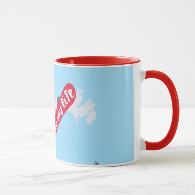 "I like MY life" snowboard mug (Right)