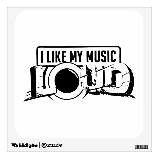 i like my music LOUD Wall Decal (Front)
