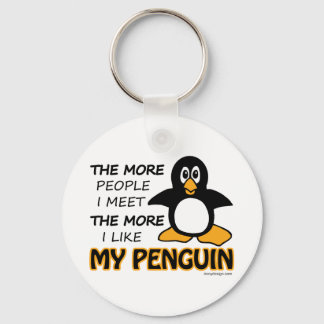 I Like My Penguin More Keychain